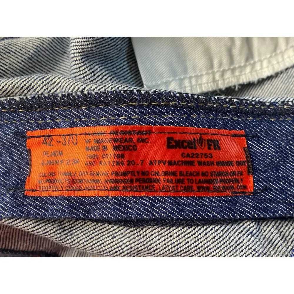 Bulwark FR Men's Blue Denim Relaxed Fit Protective Apparel Jeans Size 42X30